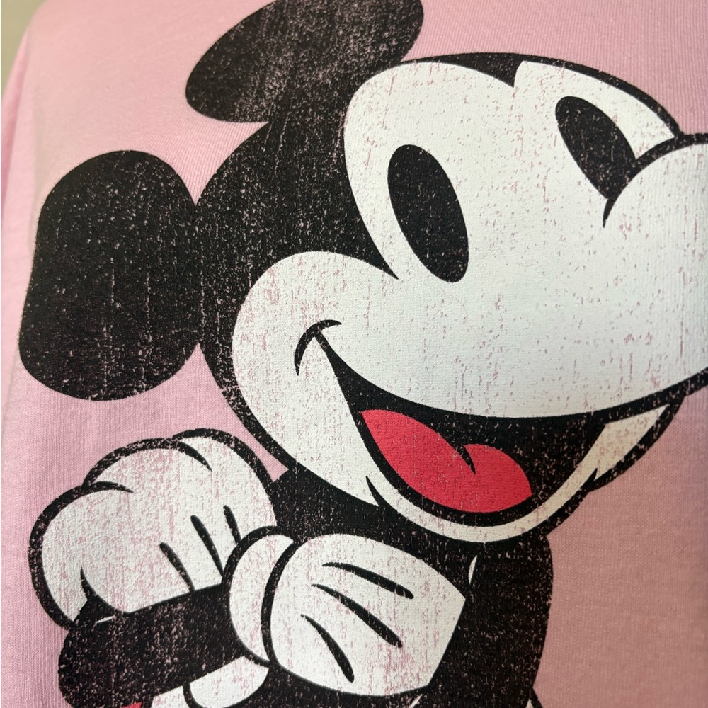 Disney Pink Mickey Mouse Oversized Graphic Tee NWOT - Picture 3 of 7